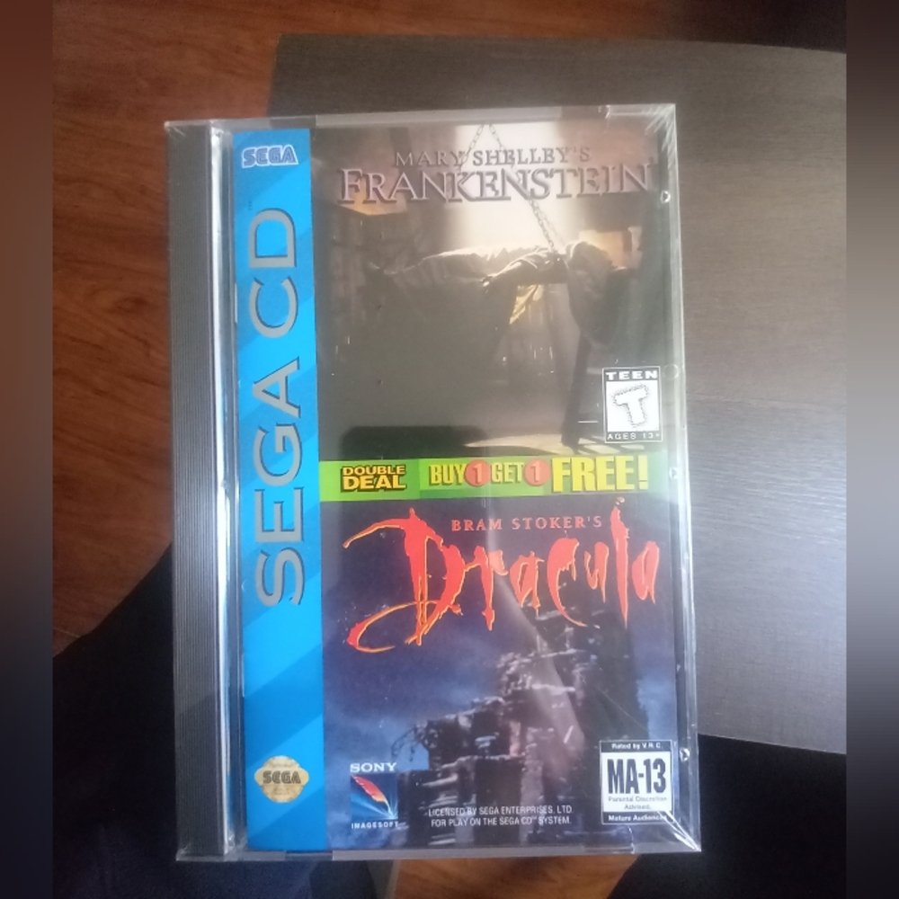 1993 Mary Shelley's Frankenstein &Bram Stoker's Dracula Sega CD Double Deal NWT